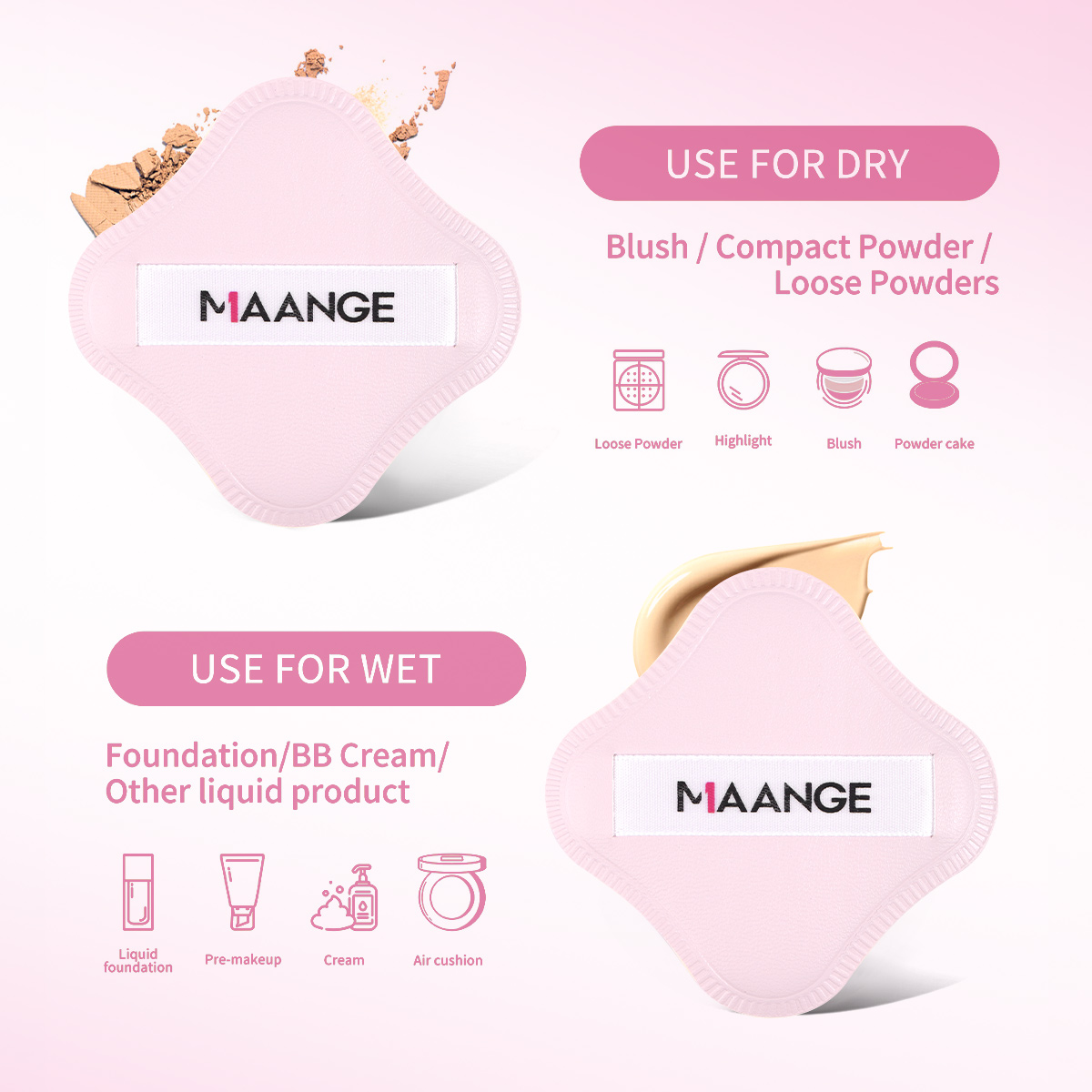 12PCS Double-ended Makeup Brushes Set 1 Powder Puff Professional  Foundation Powder Blending Eye Makeup Brushes Set - 图片 8