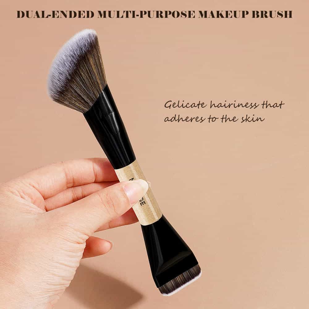 MAANGE Wholesale Double Ended Makeup Brush Loose Powder Blush Contouring Angled Makeup Brush Flat Foundation Makeup Brush Set - 图片 6