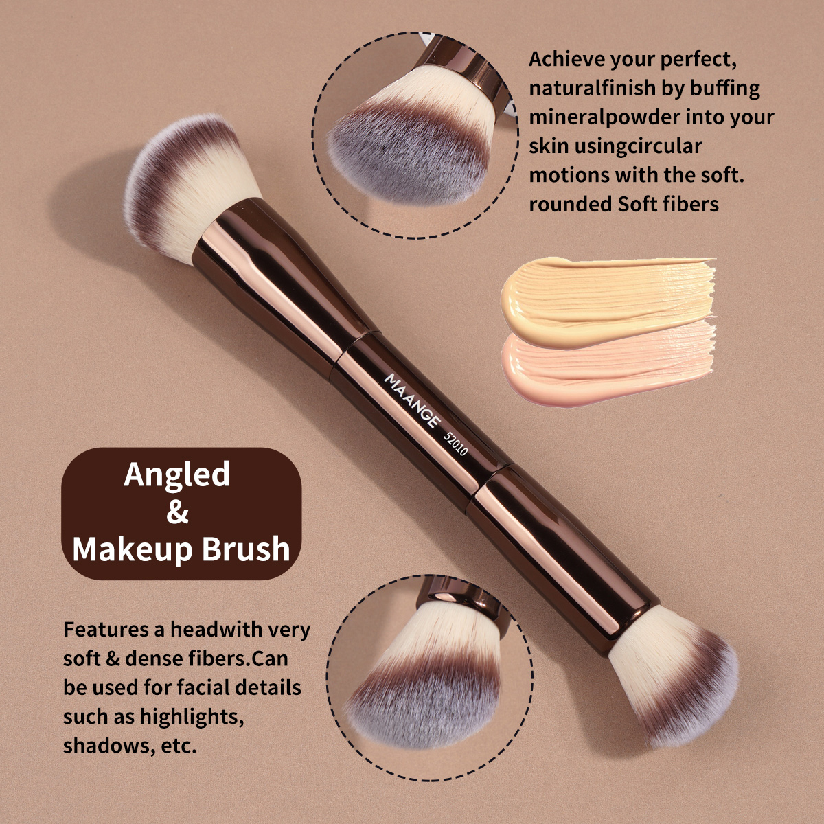 Maange Custom OEM&ODM Makeup Tool Kits 9pcs Double-ended Makeup Brush Foundation Concealer Blush Contouring Makeup Brush Set - 图片 7