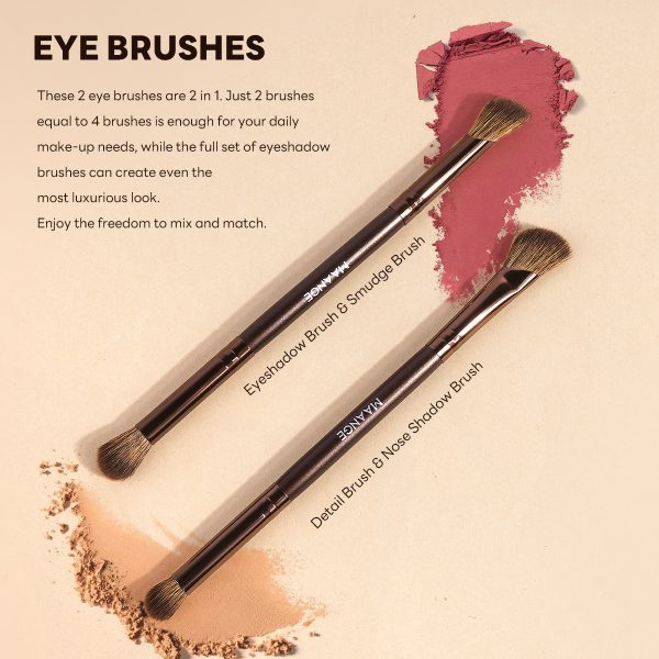 MAANGE Wholesale New Arrival 16pcs Double-ended Brush Eye Shadow Loose Powder Foundation Liquid Professional Makeup Brush Set