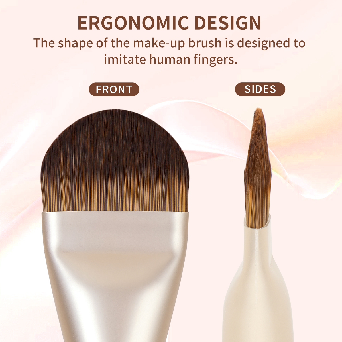 MAANGE Custom Logo OEM&ODM Private Label Flat Foundation Brush for Liquid Wholesale  Soft Full Coverage Makeup Brushes - 图片 2