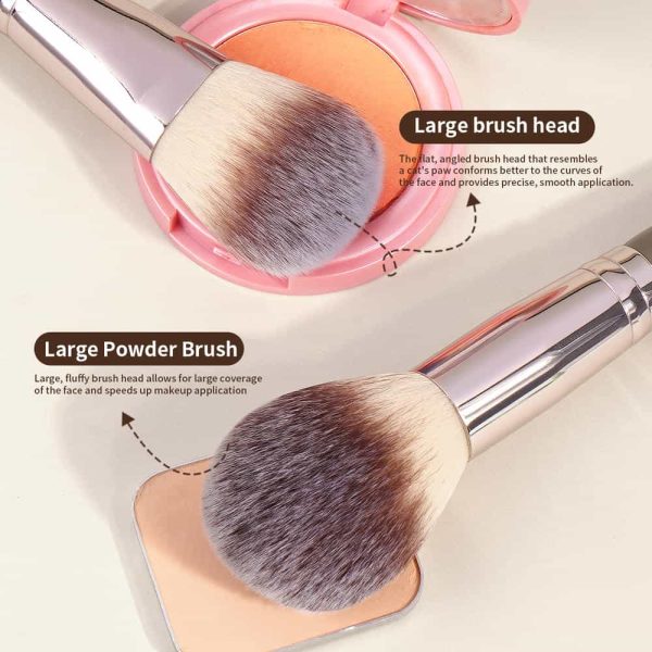 MAANGE Wholesale Custom Logo 17pcs Cosmetic Brush Set Foundation Loose Powder Contour Concealer Eyeshadow Face Makeup Brush Set
