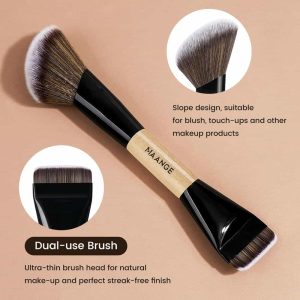 MAANGE Wholesale Double Ended Makeup Brush Loose Powder Blush Contouring Angled Makeup Brush Flat Foundation Makeup Brush Set - 图片 5
