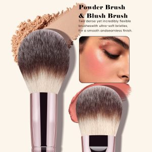 MAANGE Wholesale Custom Logo 17pcs Cosmetic Brush Set Foundation Loose Powder Contour Concealer Eyeshadow Face Makeup Brush Set - 图片 4