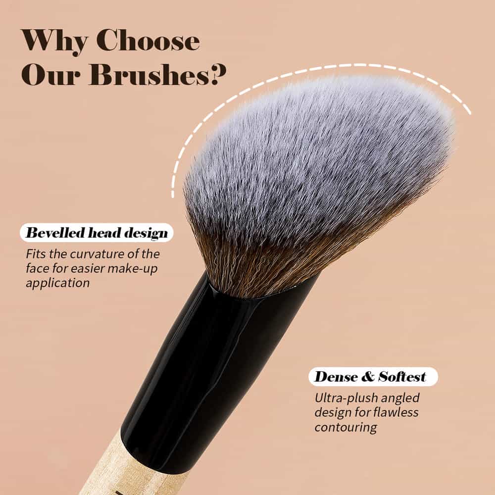 MAANGE Wholesale Double Ended Makeup Brush Loose Powder Blush Contouring Angled Makeup Brush Flat Foundation Makeup Brush Set - 图片 2