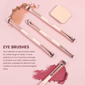 MAANGE Professional 7pcs Double-ended Makeup Brush Set Wood Handle Loose Powder Eyes Foundation Facial  Brush  Makeup Tools - 图片 5