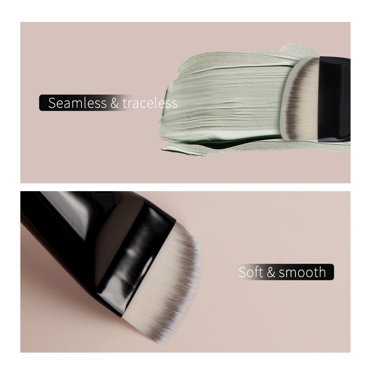 MAANGE Luxury 2PCs Flat Foundation Brush Set Private Label &OEM Streak-Free Liquid/BB Cream Makeup Tools Brush Makeup Brush Set - 图片 5