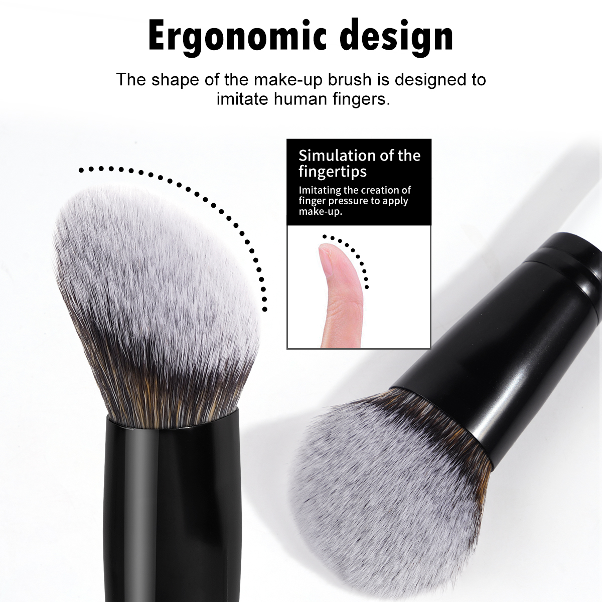 MAANGE Wholesale Hot Selling Custom Logo Dual-Ended Foundation Concealer Loose Powder Blush Single Makeup Brush - 图片 4
