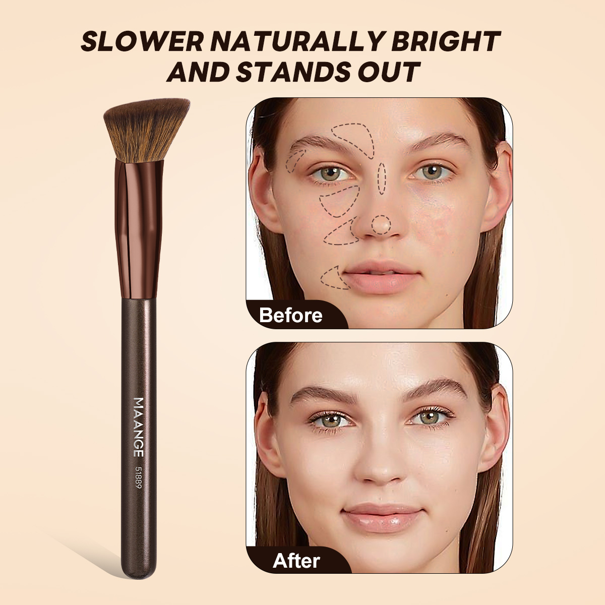 MAANGE Wholesale New Arrival  16pcs Double-ended Brush Eye Shadow Loose Powder Foundation Liquid  Professional Makeup Brush Set - 图片 4