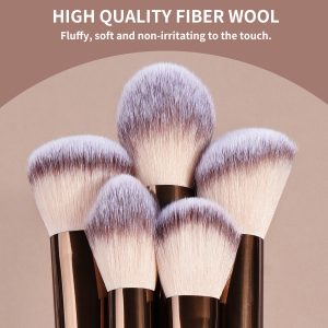 19pcs Private Label Luxury Makeup Brush ODM High Quality  Vegan Makeup Brushes 2 Powder Puff Custom Makeup Brush Set - 图片 6