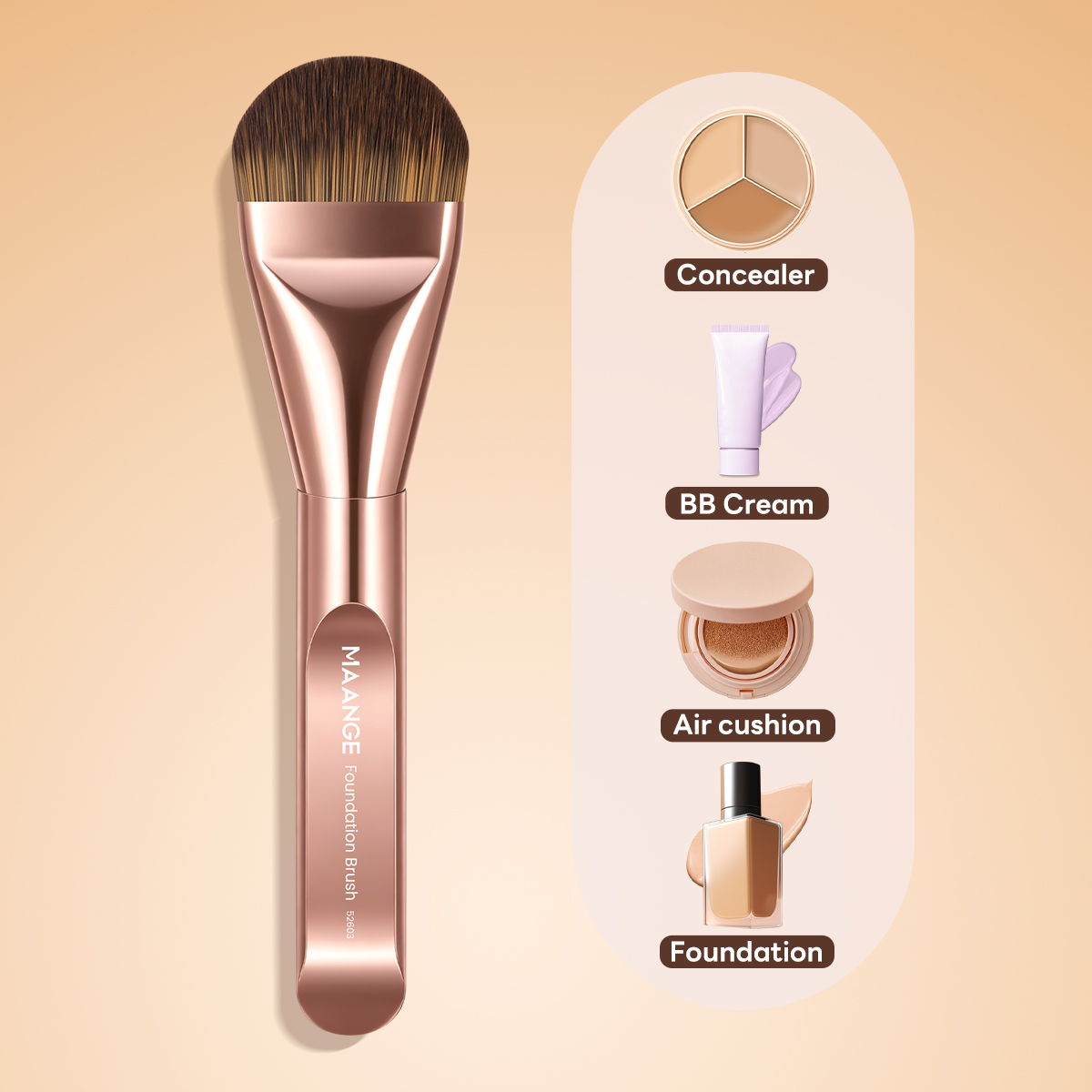 MAANGE Wholesale 2PCS Foundation Loose Powder Makeup Brush Set Private Label ODM&OEM BB Cream Brochas De Maquillaje Makeup Tools - 图片 9
