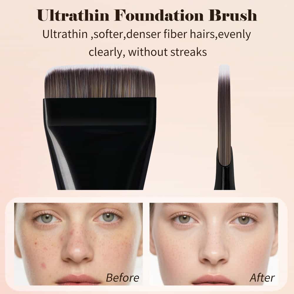 MAANGE Wholesale Double Ended Makeup Brush Loose Powder Blush Contouring Angled Makeup Brush Flat Foundation Makeup Brush Set - 图片 3
