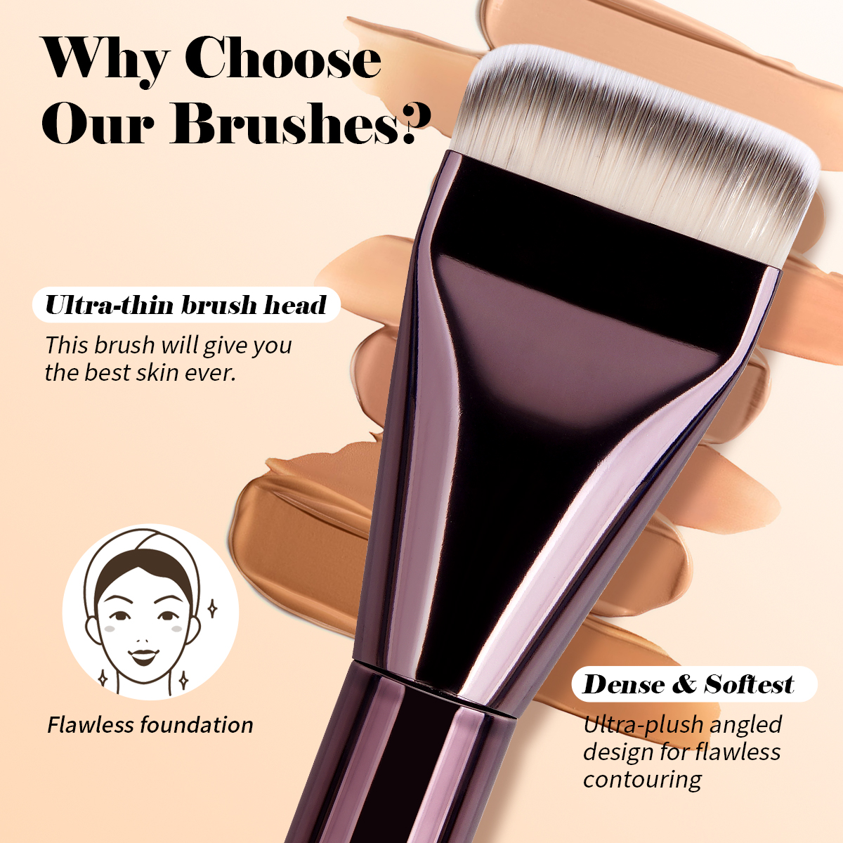 MAANGE Custom OEM&ODM  8PCS Facial  Brush Loose Powder Foundation Concealer Blush  Professional Makeup Brush Kit - 图片 6