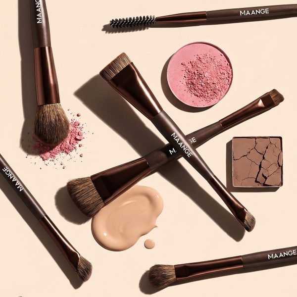 MAANGE Wholesale New Arrival 16pcs Double-ended Brush Eye Shadow Loose Powder Foundation Liquid Professional Makeup Brush Set