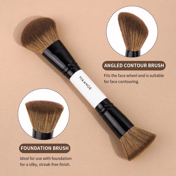 MAANGE Professional 7pcs Double-ended Makeup Brush Set Loose Powder Eyes Foundation Facial Brush Makeup Tools