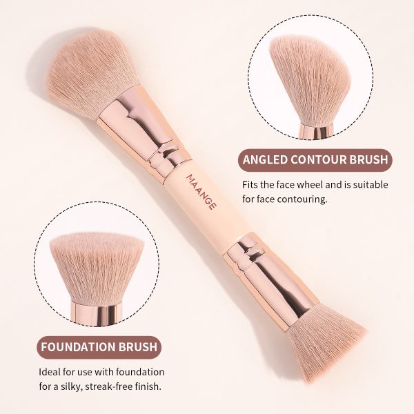 MAANGE Professional 7pcs Double-ended Makeup Brush Set Loose Powder Eyes Foundation Professional Makeup Brush Set