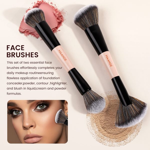 MAANGE Custom logo 10PCS Double-ended Professional Makeup Brushes Set Foundation Eyeshadow Powder  Wholesale Makeup Brushes Set