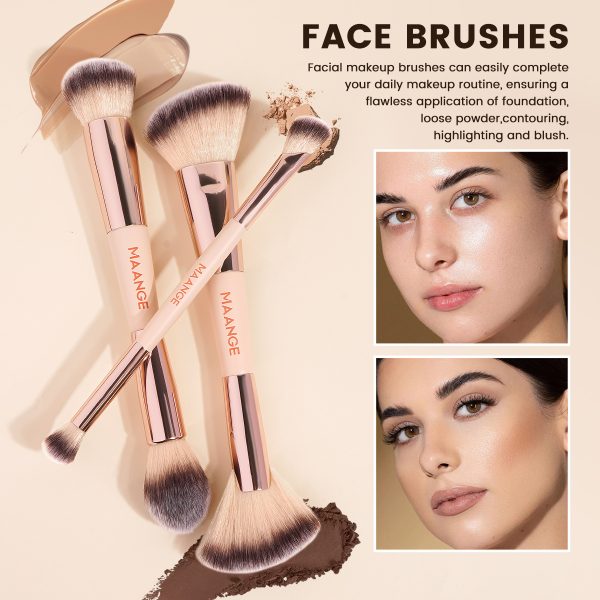 MAANGE Wholesale 10PCS Double-ended Professional Makeup Brushes Set Foundation Eyeshadow Blush Facial Makeup Brushes Kit