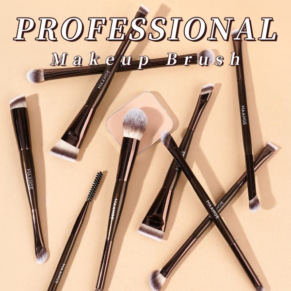 MAANGE Wholesale Custom Logo 11pcs Double-ended Makeup Brush Set Makeup Brush Tool Professinal Facial Makeup Brush Set