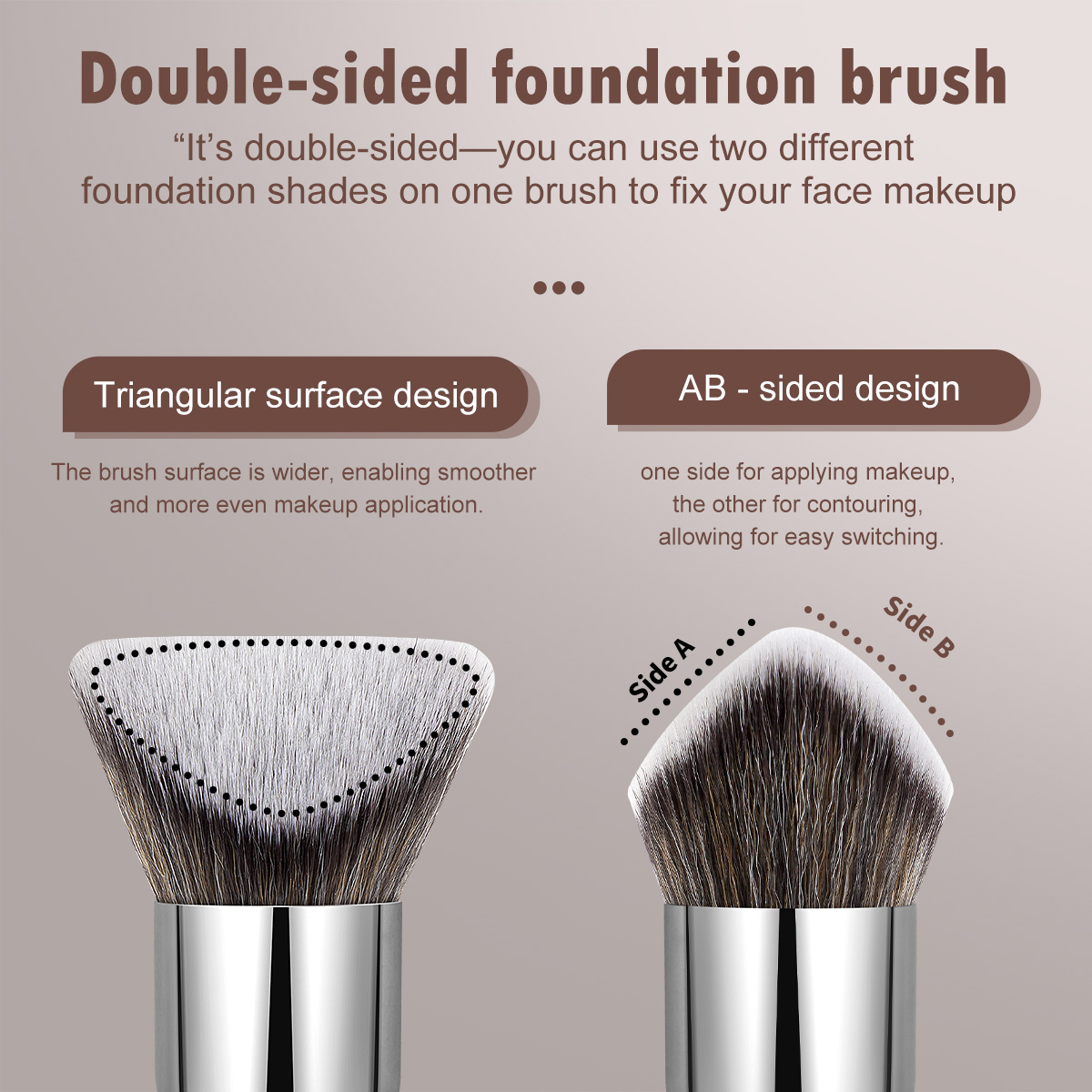 MAANGE Single Makeup Brush High Quality logo Triangular Surface Design Foundation Contouring Custom Makeup Brushes - 图片 2