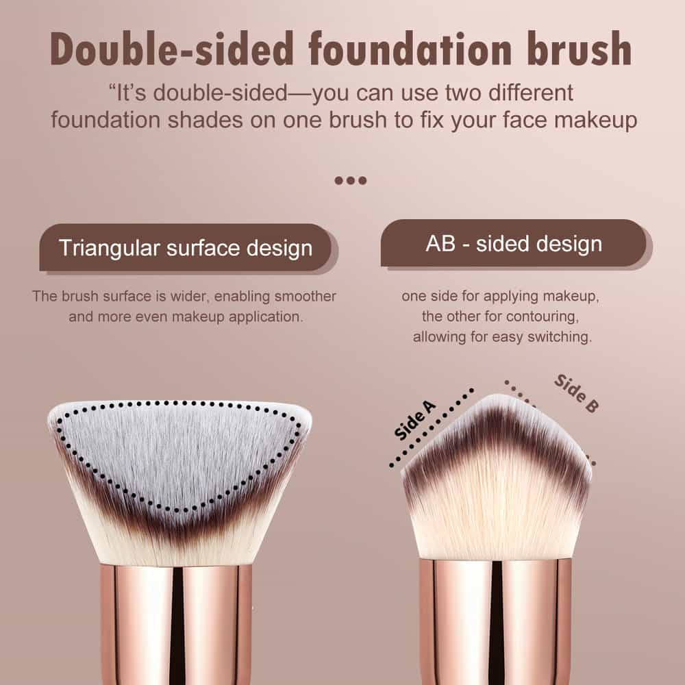 MAANGE Single Makeup Brush High Quality logo Triangular Surface Design Foundation Contouring Custom Makeup Brushes - 图片 2