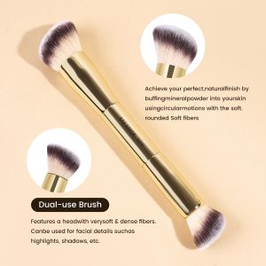 MAANGE High Quality Professional 5pcs Makeup Brush Foundation Loose Powder Highlights Custom logo Private Label Makeup Brush Set - 图片 6