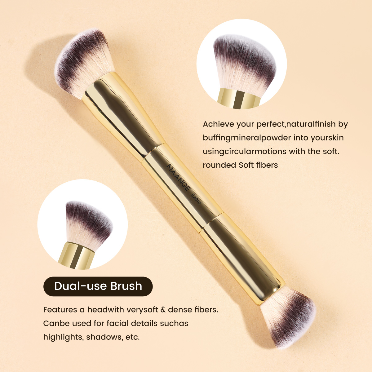 MAANGE High Quality Professional 5pcs Makeup Brush Foundation Loose Powder Highlights Custom logo Private Label Makeup Brush Set - 图片 6