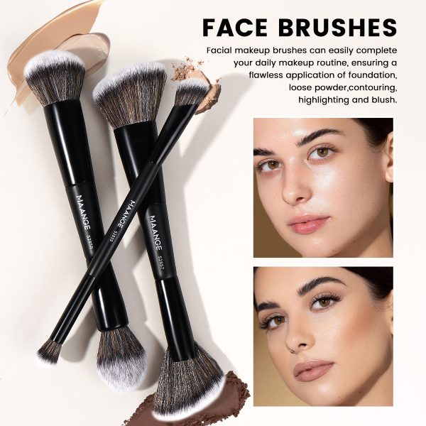 MAANGE Wholesale 8PCS Makeup Brush Wood Handle Synthetic Hair Makeup Brush Set Private Label & Customizable Makeup Tools