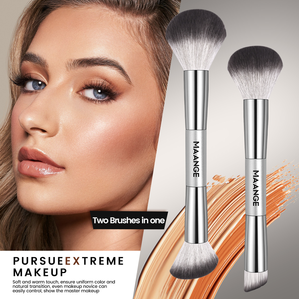 MAANGE Wholesale Professional 13pcs  Makeup Brushes 5PCS Powder Puff Foundation Blush Contouring Eyeshadow Brush Makeup Tools - 图片 6