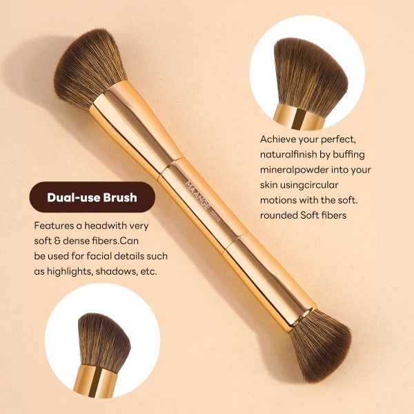 MAANGE Wholesale 2PCS Foundation Loose Powder Makeup Brush Set Private Label ODM&OEM BB Cream Brochas De Maquillaje Makeup Tools