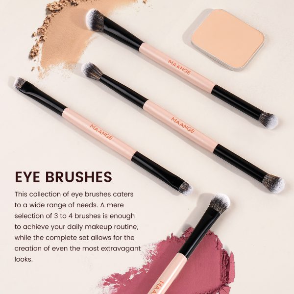 12PCS Double-ended Makeup Brushes Set 1 Powder Puff Professional Foundation Powder Blending Eye Makeup Brushes Set