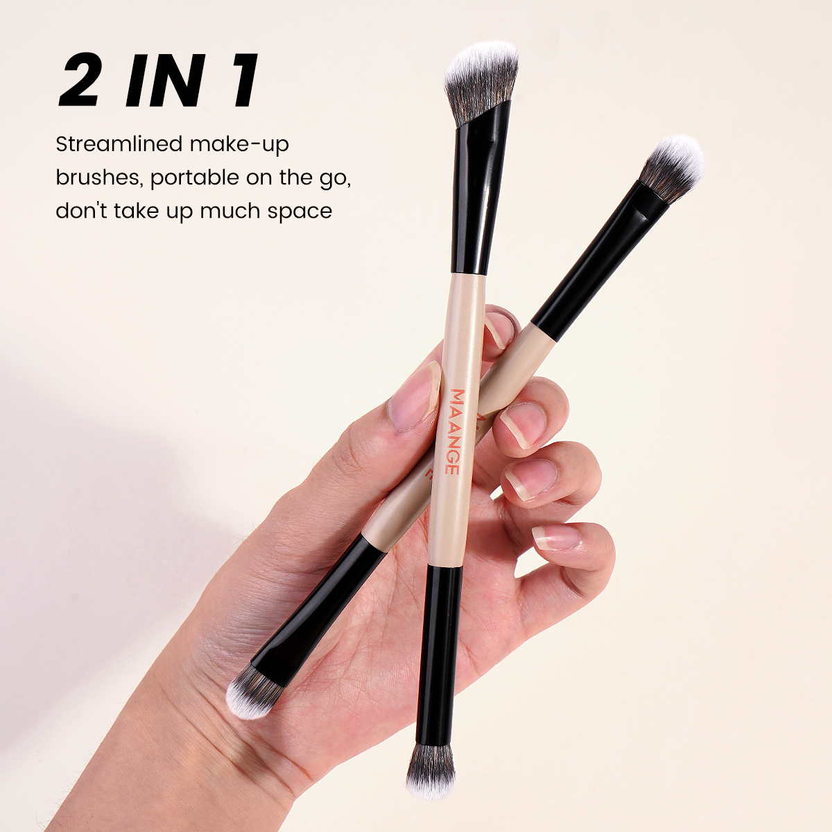 Maange Professional 4pcs Eye Makeup Brush Set Custom OEM&ODM Logo Natural Wholesale Makeup Brushes Set Makeup Tools - 图片 4