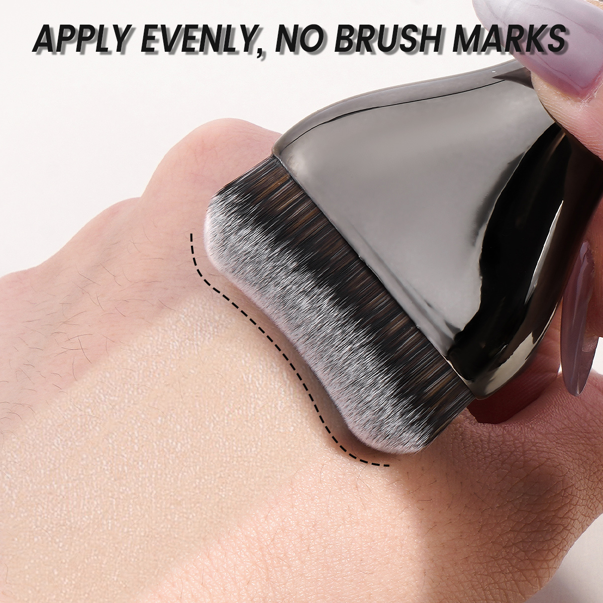 MAANGE Wholesale Custom OEM&ODM 2PCs Flat Foundation Brush Set  Streak-Free Liquid/BB Cream Makeup Tools Brush - 图片 3
