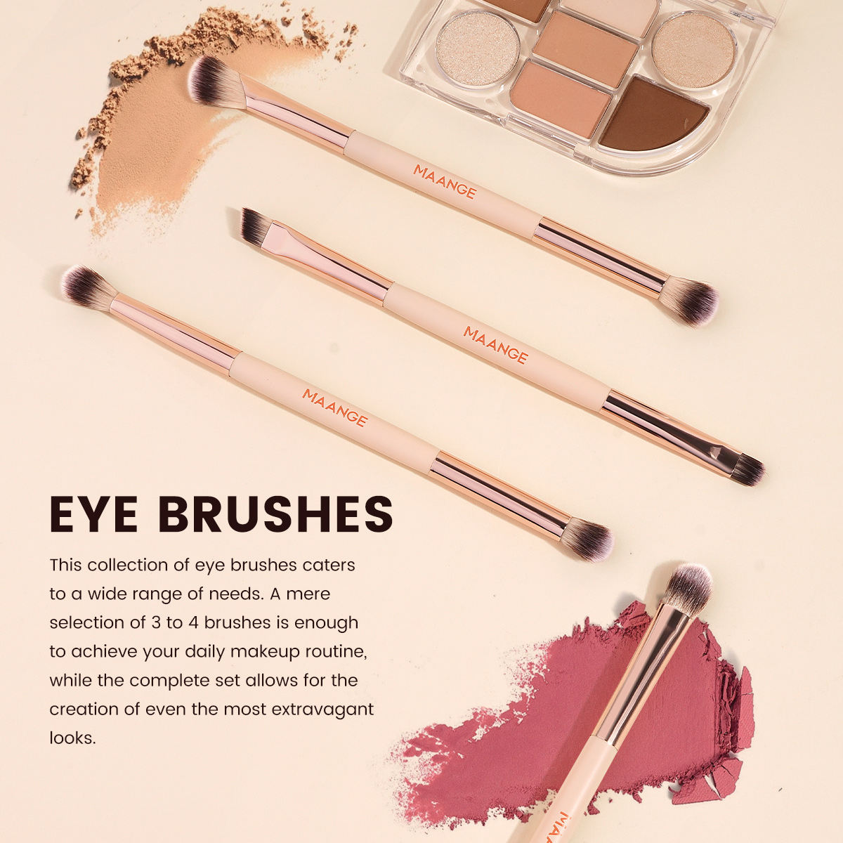 MAANGE Wholesale 10PCS Double-ended Professional Makeup Brushes Set Foundation Eyeshadow Blush Facial Makeup Brushes Kit - 图片 4