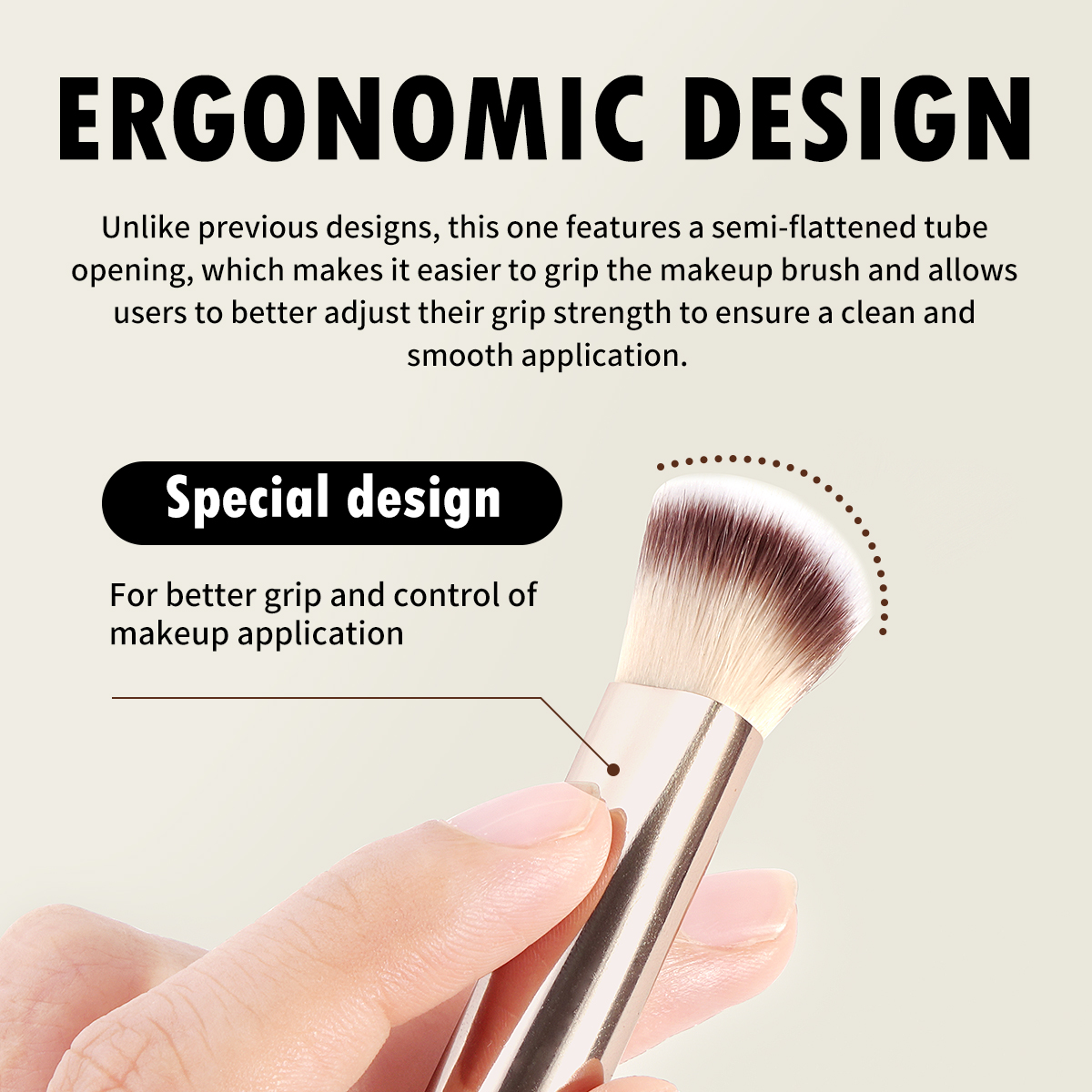MAANGE Custom OEM&ODM Private Label Flat Foundation Brush for Liquid Wholesale Vegan Soft Full Coverage Makeup Brushes - 图片 2