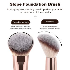 MAANGE Wholesale 2PCS Makeup Brush Foundation Loose Powder Contouring Private Label ODM&OEM Liquid/BB Cream Makeup Tools - 图片 2