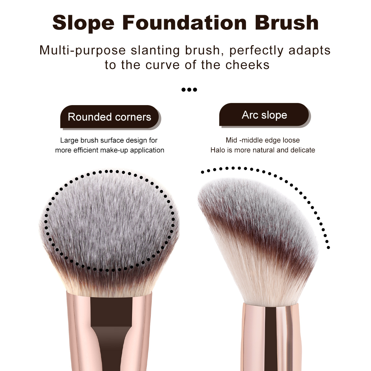 MAANGE Wholesale 2PCS Makeup Brush Foundation Loose Powder Contouring Private Label ODM&OEM Liquid/BB Cream Makeup Tools - 图片 2