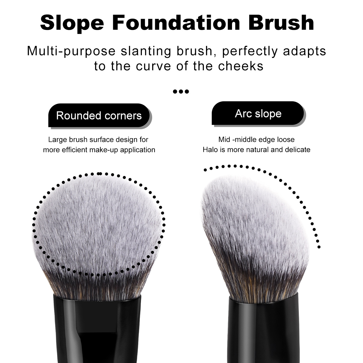 MAANGE Wholesale 2PCS Makeup Brush Foundation Loose Powder Contouring Private Label ODM&OEM Liquid/BB Cream Makeup Brush Kit - 图片 2