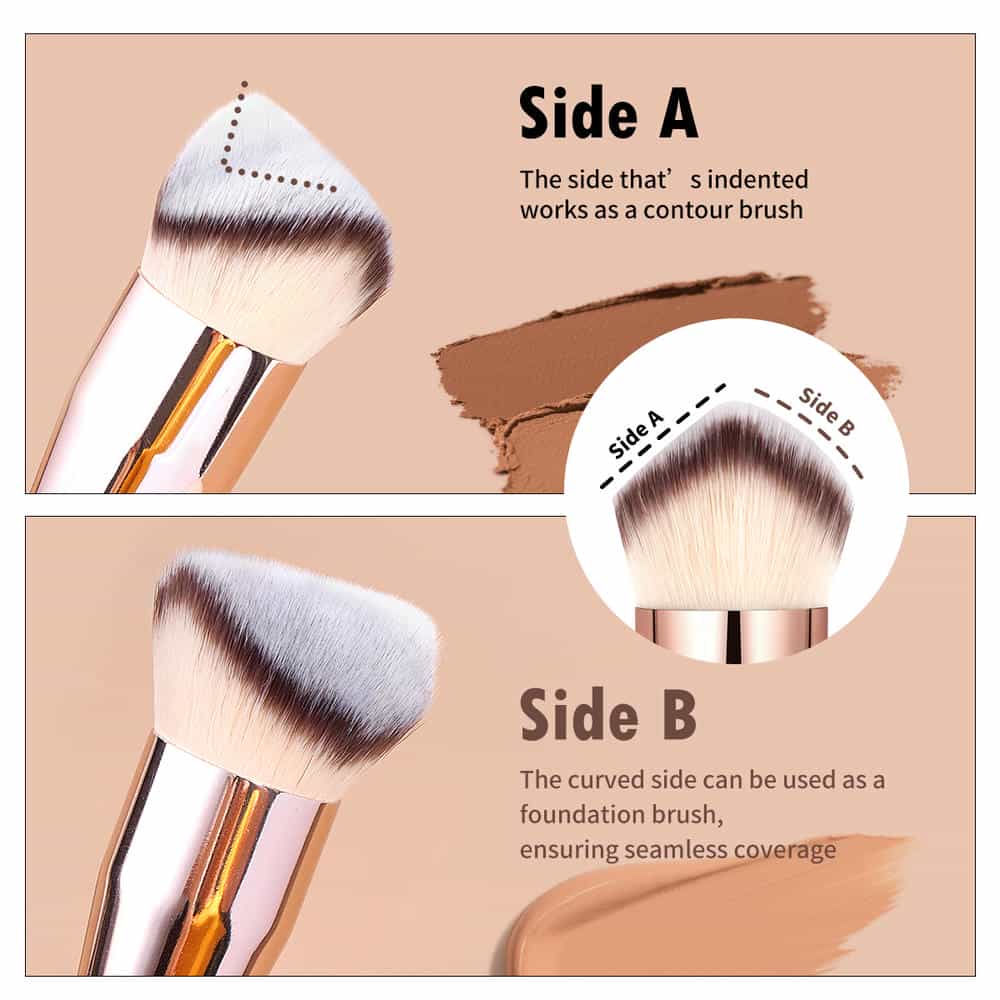 MAANGE Single Makeup Brush High Quality logo Triangular Surface Design Foundation Contouring Custom Makeup Brushes - 图片 3