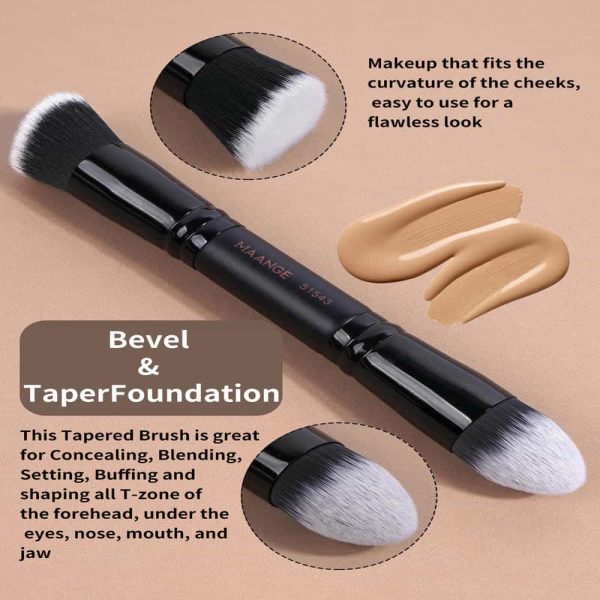 MAANGE Wholesale 12pcs Double-ended Makeup Brushes Set Foundation Powder Blending 12PCS Professional Makeup Brushes Set