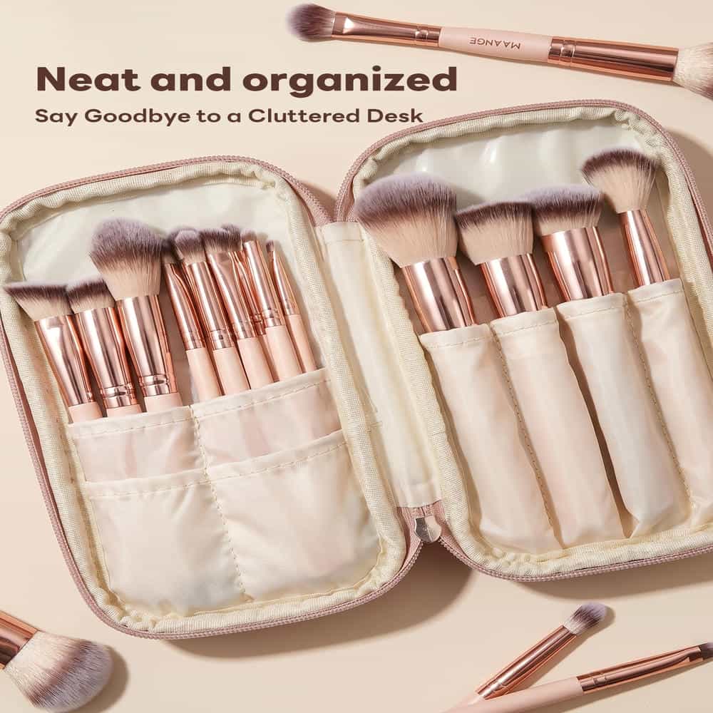 MAANGE Wholesale 15PCS Cosmetics Brushes Cosmetic Bag Private Label & Customizable Makeup Tools Professional Makeup Brush Set - 图片 3