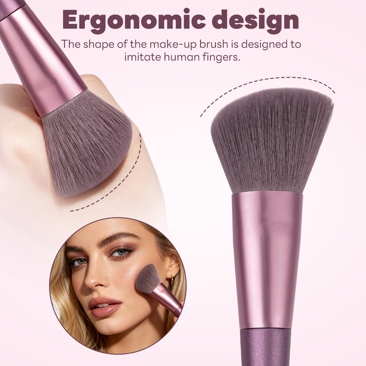 MAANGE New Arrival Luxury 16pcs Double-ended Brush Eye Shadow Loose Powder Foundation Liquid  Professional Makeup Brush Set - 图片 3