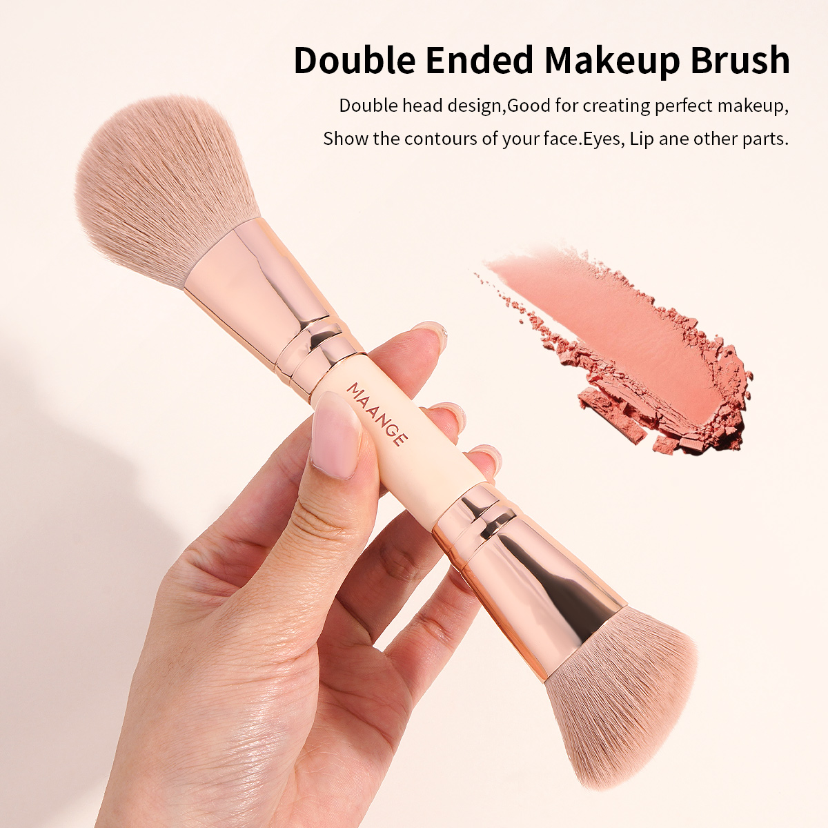 MAANGE Professional 7pcs Double-ended Makeup Brush Set Loose Powder Eyes Foundation Professional Makeup Brush Set - 图片 7