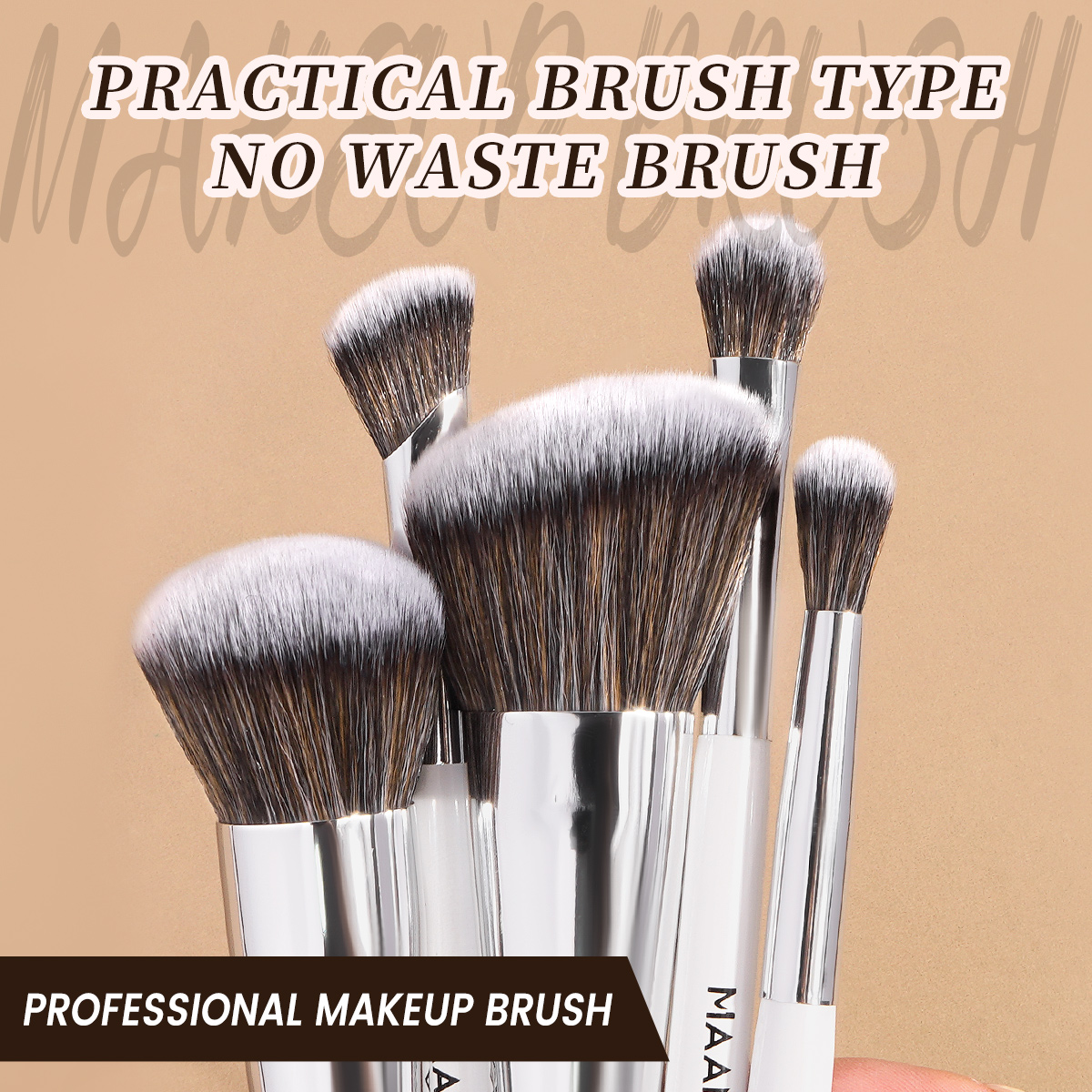 MAANGE Custom logo 10PCS Double-ended Professional Makeup Brushes Set Foundation Eyeshadow Powder  Facial Makeup Brushes Set - 图片 3