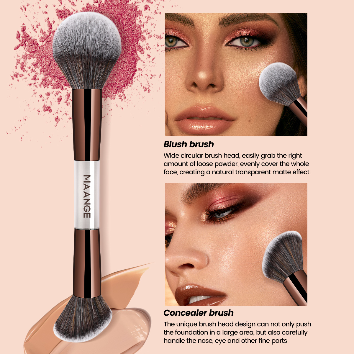 MAANGE Wholesale Custom Logo OEM&ODM Luxury 7pcs Makeup Brushes Set Makeup Tools Facial Professional Makeup Brush Set - 图片 5