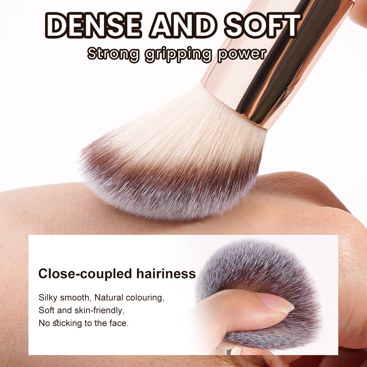 MAANGE Wholesale 2PCS Makeup Brush Foundation Loose Powder Contouring Private Label ODM&OEM Liquid/BB Cream Makeup Tools - 图片 3
