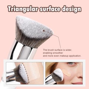 MAANGE Single Makeup Brush High Quality logo Triangular Surface Design Foundation Contouring Custom Makeup Brushes - 图片 4