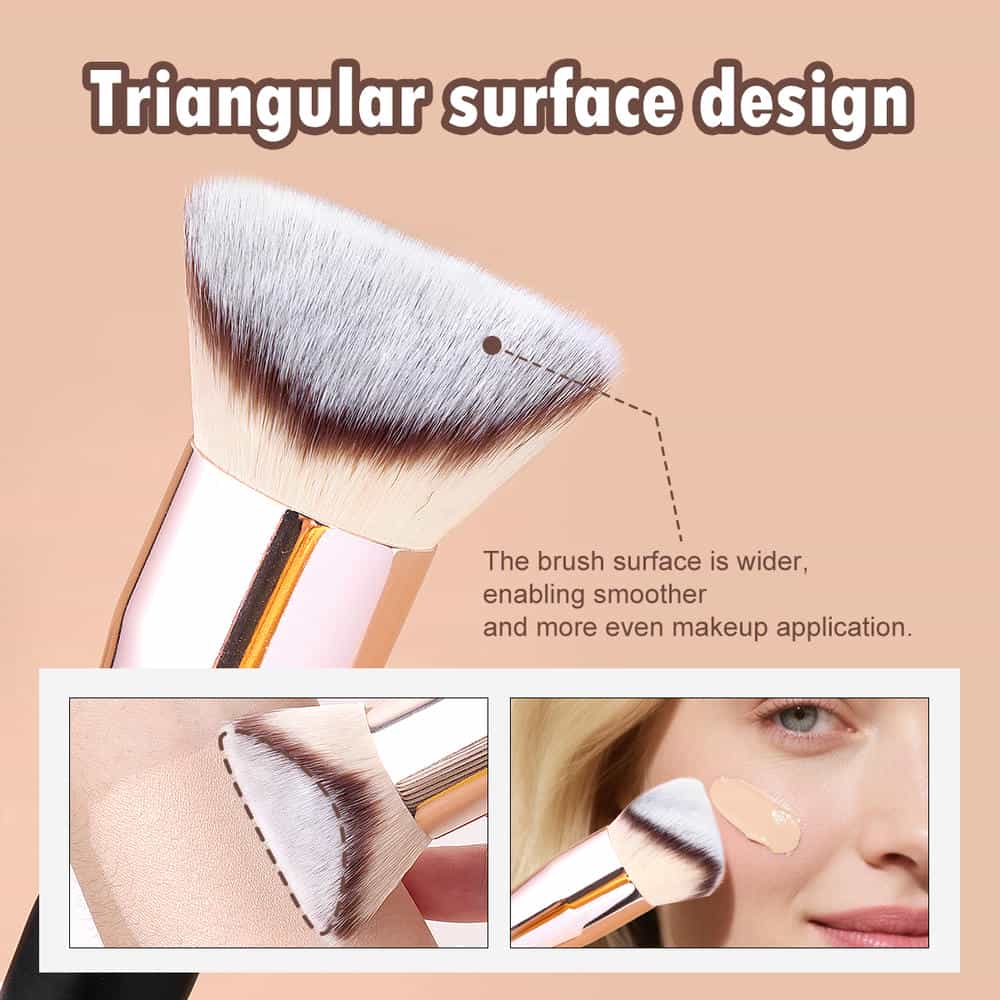 MAANGE Single Makeup Brush High Quality logo Triangular Surface Design Foundation Contouring Custom Makeup Brushes - 图片 4