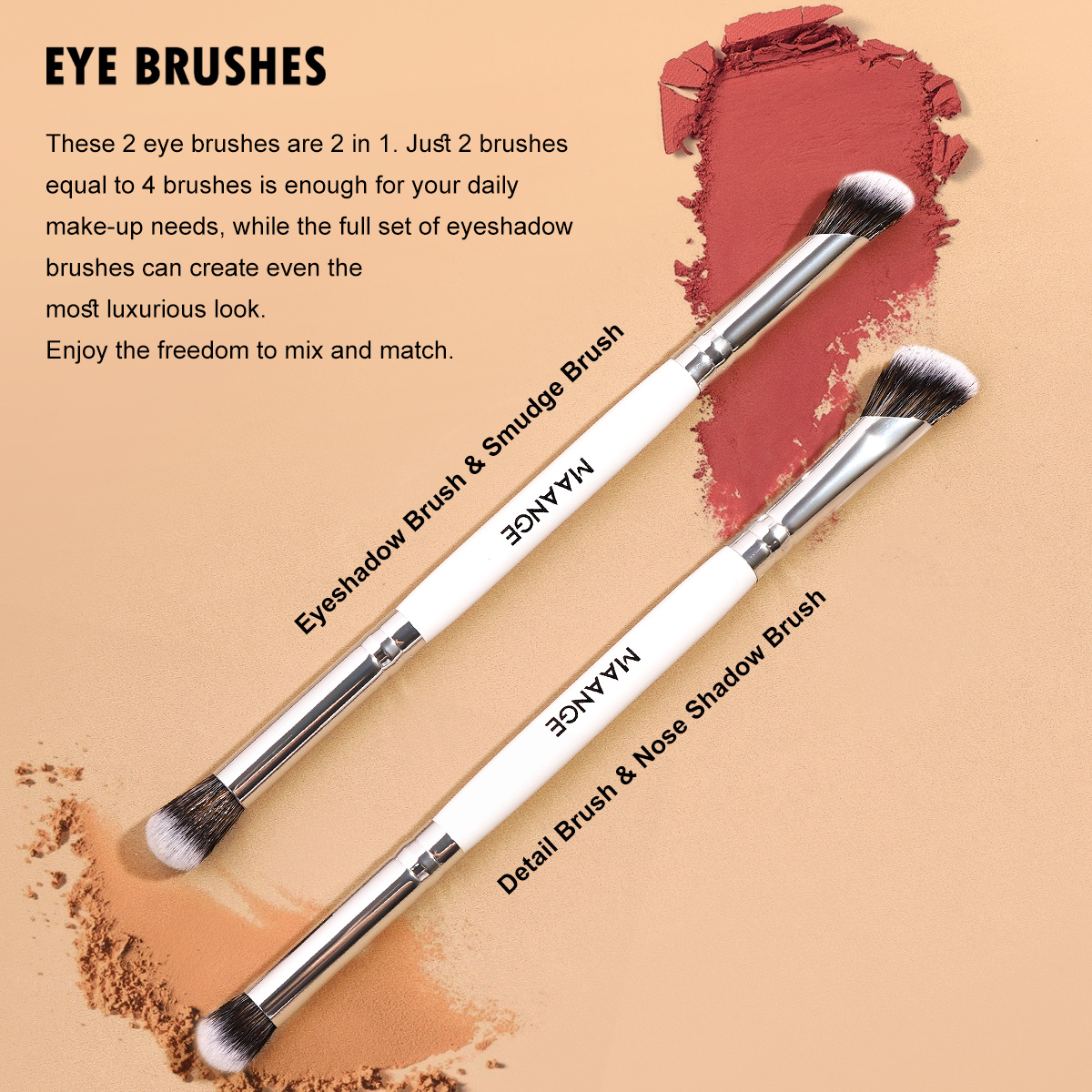 MAANGE Wholesale 6PCS Makeup Brush Foundation Brushes Concealer Brushes Eyeshadow Brush Customizable Facial Makeup Brush Set - 图片 4