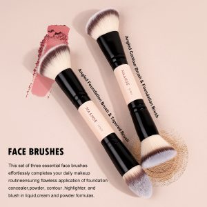 Maange Custom Professional 4pcs Makeup Brush Set  Natural Eyeshadow Foundation Loose Powder Wholesale Makeup Brushes Set - 图片 6